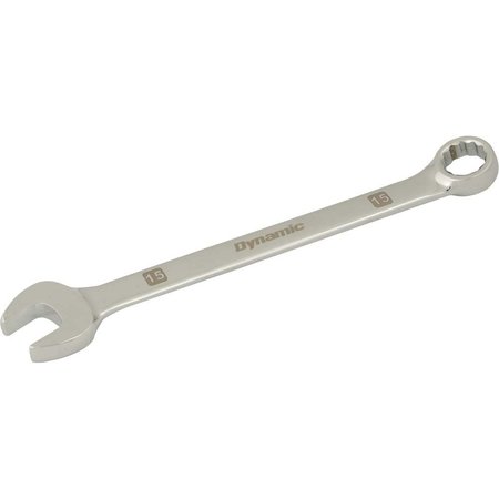 DYNAMIC Tools 15mm 12 Point Combination Wrench, Mirror Chrome Finish D074115